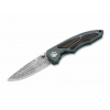 Vega Böker Manufaktur Solingen 110084DAM Leopard-Damast I vreckový nôž 9 cm, damašek, hliník, drevo