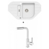 Alveus SET kuchynský granitový drez NIAGARA 60 sifóno90x50 + batéria SIROS - White NIAGARA60G11+SIROS11