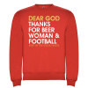 Superfutbal Pánska mikina Dear god, červená Veľkosť: M