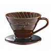 TIAMO V-01 keramický dripper HNEDÝ + filtre a odmerka (elegantné hnedé prevedenie v kvalitnej keramike)