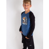 Chlapčenské tričko SHADOW s dlhým rukávom - 122 - Tmavá modrá