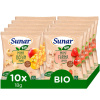 Sunar BIO chrumky mix príchutí jahoda a mango 10 × 18 g