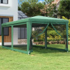 Párty stan so 6 stenami zo sieťoviny, zelený, 3x6 m, HDPE