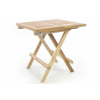 Skladací záhradný stôl DIVERO - neimpregnované teakové drevo - 50 cm