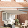 zahrada-XL Automatická vysúvacia markíza béžová 350x250 cm, vidaXL Náhradná látka na markízu pre rám 3,5x2,5 m béžová 3330345