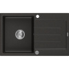 Mexen Bruno granitový drez s 1 komorou s odkvapkávačom 795 x 495 mm, čierny/zlatý metalický, chrómový sifón