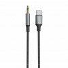 Swissten AUDIO ADAPTÉR TEXTILE USB-C (SAMEC) / 3,5 MM JACK (SAMEC) 1,5M ČERNÝ (NAHRAZUJE 73501303)