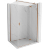 Mexen Mist-H T pravý výklopný sprchový kút 90 x 75 cm, transparentný, brúsená meď - 8A5T-090-075-65-00-P