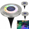 Solárne svietidlá - Disk Svetlo Solárna lampa Prírodná záhrada RGB 4X (Solárne svietidlá - Disk Svetlo Solárna lampa Prírodná záhrada RGB 4X)