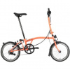 Skladací bicykel Brompton C Line Black Edition, Fire Coral typ riadidiel S
