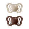 BIBS Couture ortodontické cumlíky zo silikónu 2ks - Vanilla / Mocha - 1 (0–6 mesiacov)