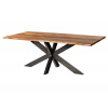 Bighome - Jedálenský stôl akácia 240x100x74 prírodný lakovaný / epoxidová čierna, krížový rám antracitový lesklý EPOXY