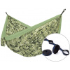 Hojdacia sieť Hamaka, Hojdacia sieť pre dvoch Camping camo Forest + Slap strap (SET) (190_SETCAMPING_DCF)