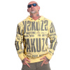 Yakuza mikina pánska s kapucňou ANYONE ALLOVER HOB 23006 pale banana Veľkosť: S, Farba: žltá