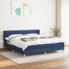 vidaXL Posteľný rám boxspring s matracom modrý 160x200 cm látka - Modrá - 225053-230969