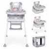 ECOTOYS 3v1 jedálenská stolička pre deti, šedá