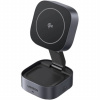 UGREEN Qi2 2v1 skladací magnetický bezdrôtový stojan pre iPhone / AirPods - 15W - tmavo šedý - možnosť vrátiť tovar ZADARMO do 30tich dní