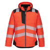 PORTWEST HI-VIS PW3 T400 / Reflexná zimná bunda do dažďa - HV červená/čierna M