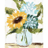 ZUTY Maľovanie podľa čísel HORTENZIA A SLNEČNICA VO VÁZE HALEY BUSH Rámovanie bez rámu a bez vypnutia plátna Rozmer 80x100 cm