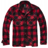 Brandit Jeff Fleece košeľa s dlhými rukávmi, červená/čierna - 3XL