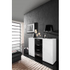 Cama Meble Komoda SOHO-UNI S8 biely mat/biely lesk/čierny lesk drevo 132 cm x 92 cm x 38 cm