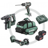 Metabo Combo Set 3.1.1 18 V 691174000 aku vrtací šroubovák, aku vrtací kladivo 18 V 4.0 Ah Li-Ion akumulátor vč. aku úhlové brusky, 2 akumulátory, vč.