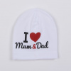 New Baby Detská čiapočka I Love Mum and Dad biela