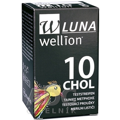 Wellion LUNA CHOL testovacie prúžky k prístroju LUNA 1x10 ks, 9120015783611