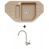 Alveus SET kuchynský granitový drez NIAGARA 60 sifón 90x50 + batéria ARC110 - Beige NIAGARA60G55+ARC11055