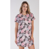 Dámska nočná košeľa s krátkym rukávom Eva - lososová XL (VIENETTA SECRET)