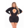 DIABOLSKÉ ŠATY BEZ CHRBTA ČIERNE, PLUS SIZE
