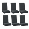 ISO TRADE Poťahy na stoličky 6 ks - tmavošedé