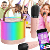 KARAOKE SADA 2 MIKROFÓNY BEZDRÔTOVÝ PRENOSNÝ BLUETOOTH LED REPRODUKTOR