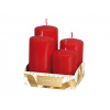 Sviečky adventné stupňovité lakované d4x6 / 7/8 / 9cm 4ks