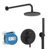Ideal Standard CeraLine - Sprchový set s batériou pod omietku, s telesom, priemer 20 cm, matná čierna BD193XG
