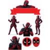 CUKROVÁ TLAČ jedlý obrázok na tortu Cukrová hmota DEADPOOL MARVEL + TEXT #2