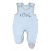 Dojčenské bavlnené dupačky Love - modré, veľ. 68 Baby Nellys 8596309211367