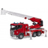 Auto Bruder 3591 Hasičské vozidlo Scania Super 560R s otočným rebríkom a vodnou pumpou