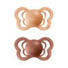 Bibs cumlíky silikón ortodonickej 2 ks Couture 6-36 mesiacov Peach-woodchuck