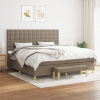zahrada-XL Boxspring posteľ s matracom sivohnedý 200x200 cm látka 3137505