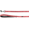 Flamingo Leash Delu Red - červené vodítko pre psa, ekokoža, rukoväť s podšívkou, 130cm - 25mm