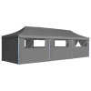 Skladací párty stan s 8 bočnými stenami 3x9 m antracitový-ForU-44982