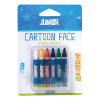 JUNIOR-ST Farby na tvár Cartoon - sada 6 ks (blister)