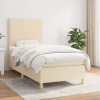 vidaXL Posteľný rám boxsping s matracom krémový 80x200 cm látka - Krémová - 177337-111502