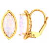 Zlaté dámske náušnice s bielym opálom