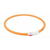 Trixie Flash USB svietiace obojok XS-XL 70 cm / 10 mm, - oranžová