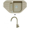 Alveus SET kuchynský granitový drez NIAGARA 60 sifón 90x50 + batéria ROXA - Beige NIAGARA60G55+ROXA55