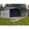 Plechová garáž ELEGANT 6x6m + 3x6m prístrešok
