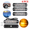 4x 6 LED výstražné stroboskopy automobilové stroboskopické svetlá 12/24V