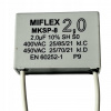 [1ks]Miflex MKSP-8 2.0uF 400VAC motorový kondenzátor dĺžka vývodov 65 mm